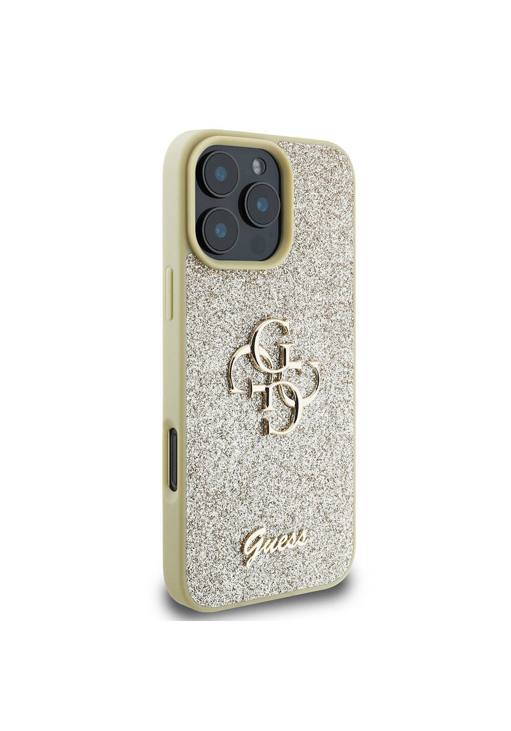 Apple iPhone 16 Pro Max Kılıf Guess Orijinal Lisanslı 4G Büyük Metal Logolu Glitter Kapak
