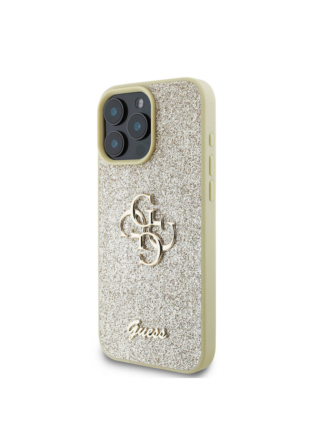 Apple iPhone 16 Pro Max Kılıf Guess Orijinal Lisanslı 4G Büyük Metal Logolu Glitter Kapak