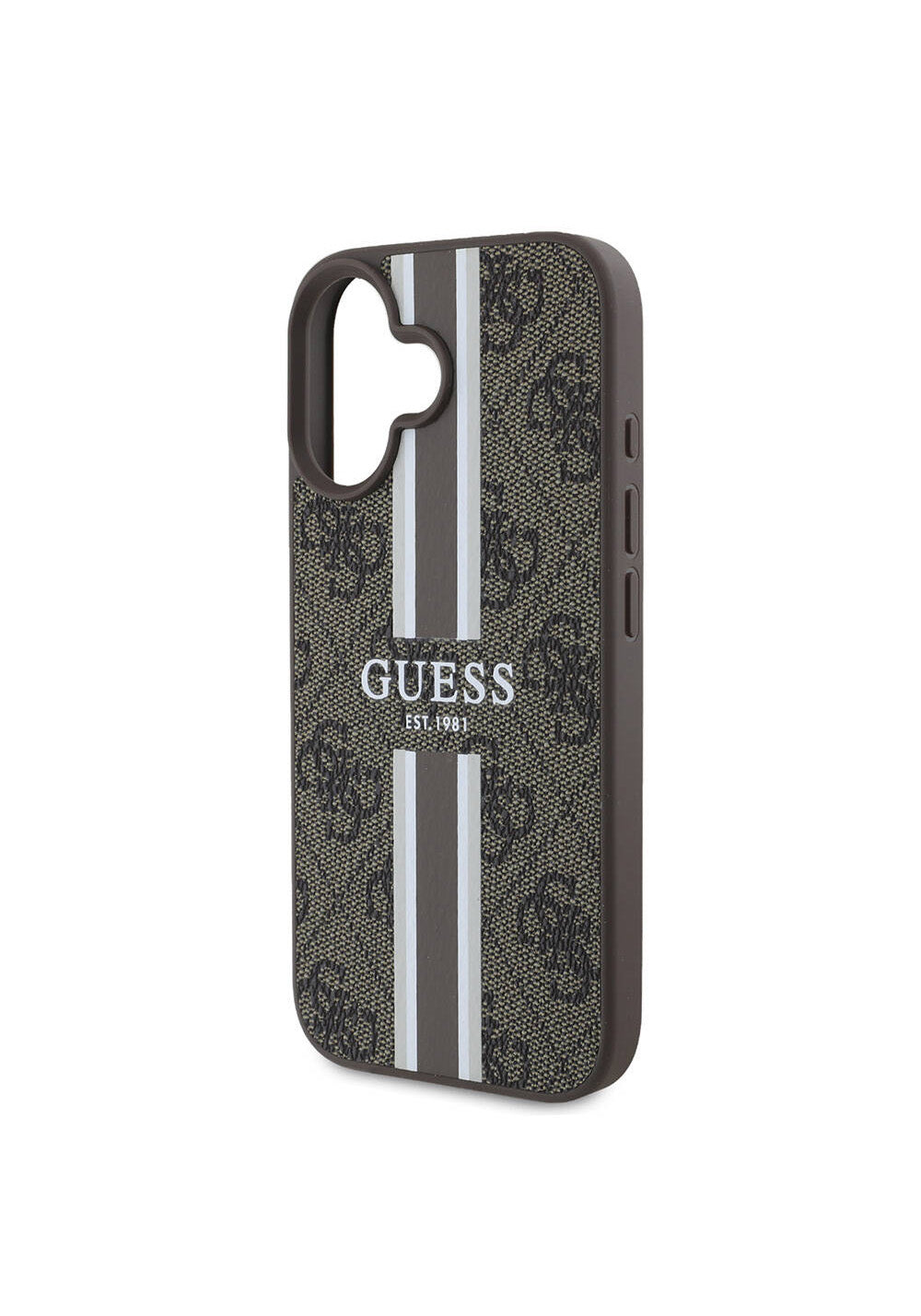 Apple iPhone 16 Kılıf Guess Orijinal Lisanslı Manyetik Şarj Uyumlu 4G Şerit Tasarımlı Printed Kapak