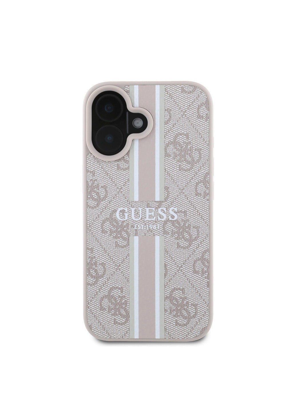 Apple iPhone 16 Kılıf Guess Orijinal Lisanslı Manyetik Şarj Uyumlu 4G Şerit Tasarımlı Printed Kapak