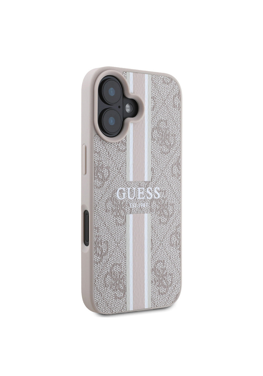 Apple iPhone 16 Kılıf Guess Orijinal Lisanslı Manyetik Şarj Uyumlu 4G Şerit Tasarımlı Printed Kapak