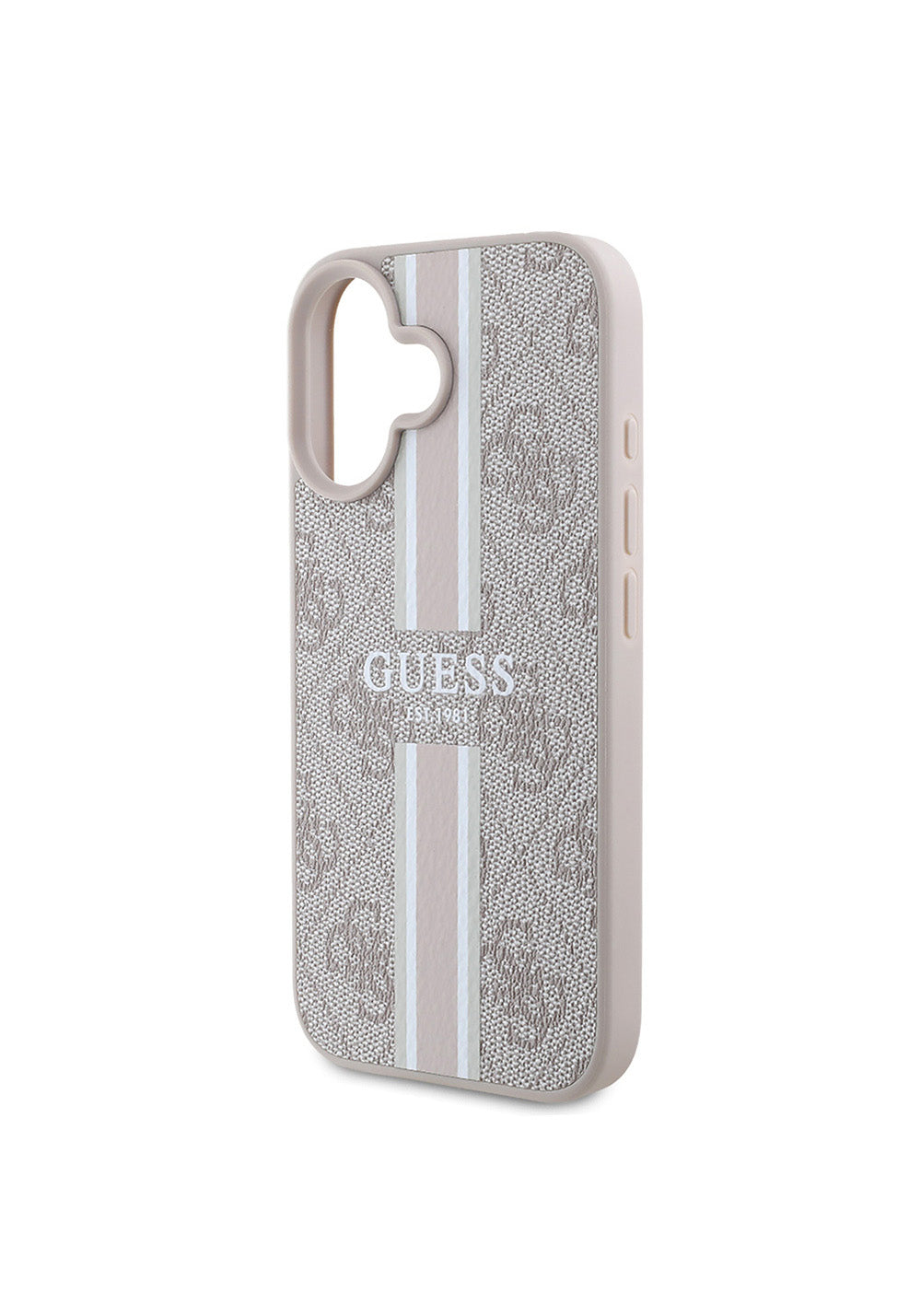 Apple iPhone 16 Kılıf Guess Orijinal Lisanslı Manyetik Şarj Uyumlu 4G Şerit Tasarımlı Printed Kapak