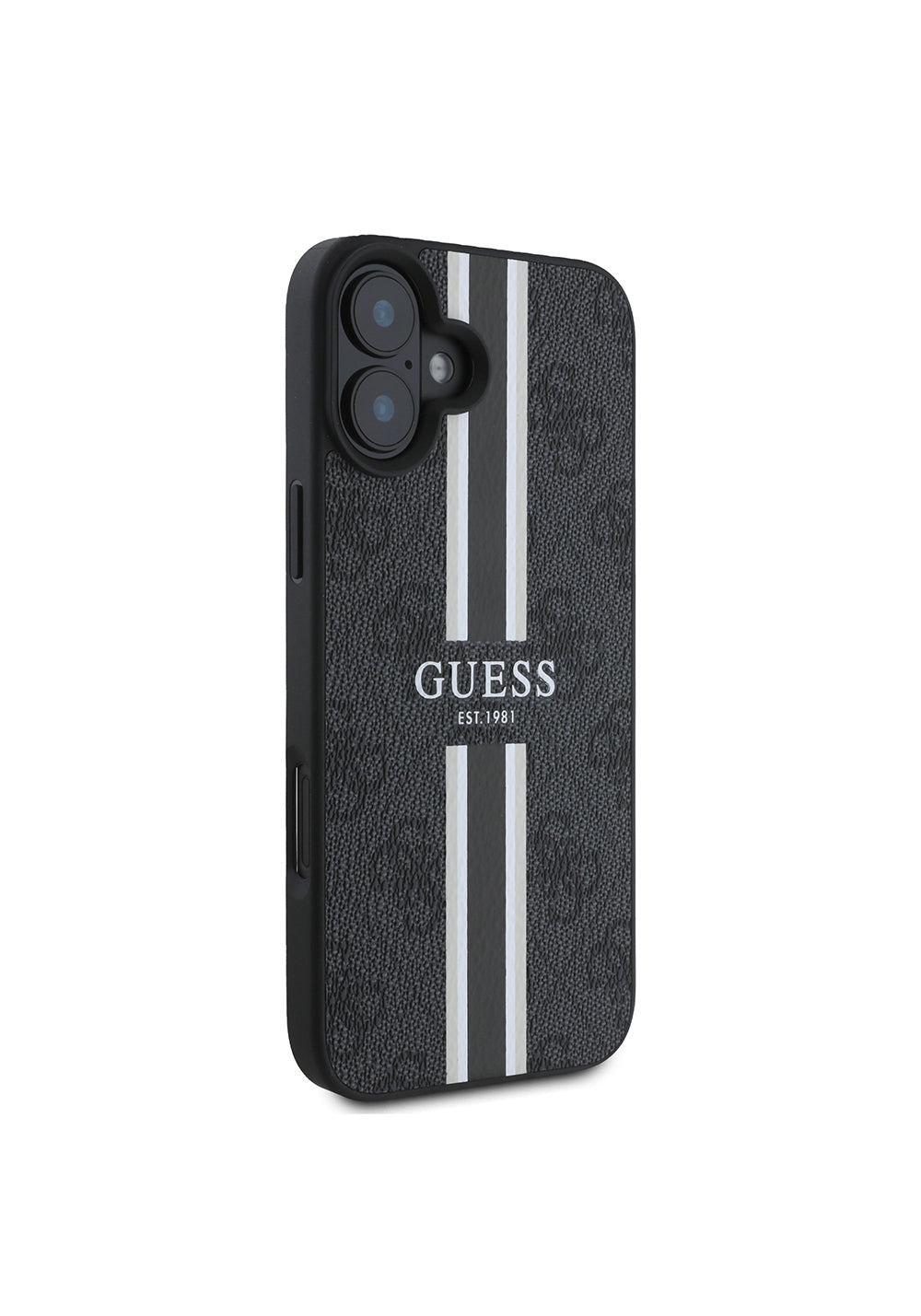 Apple iPhone 16 Kılıf Guess Orijinal Lisanslı Manyetik Şarj Uyumlu 4G Şerit Tasarımlı Printed Kapak