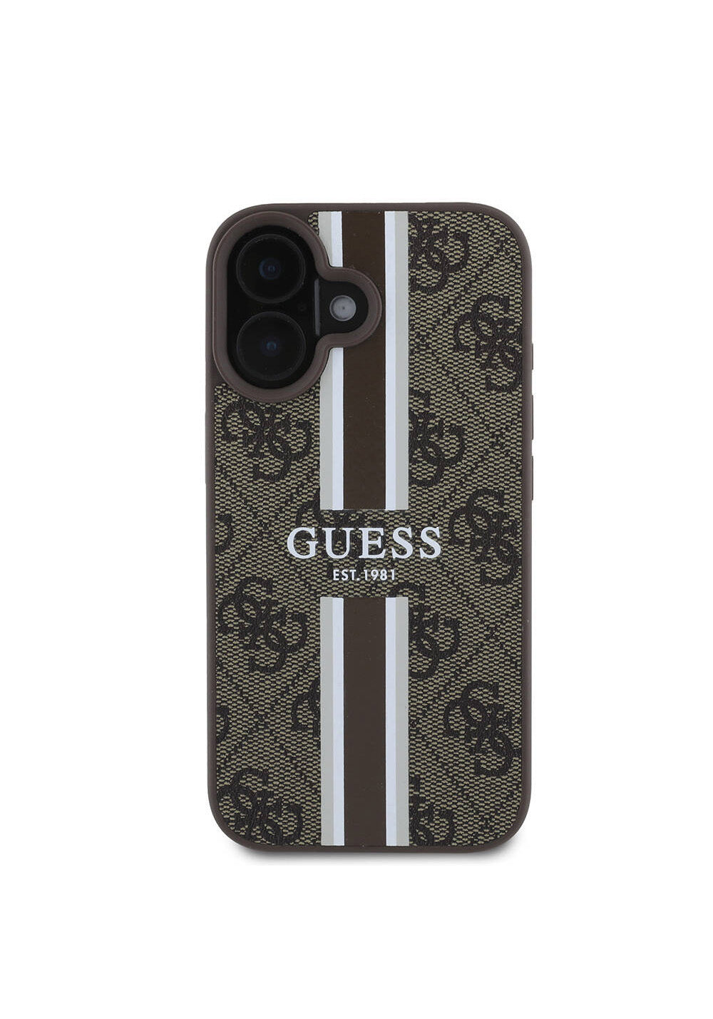 Apple iPhone 16 Plus Kılıf Guess Orijinal Lisanslı Manyetik Şarj Uyumlu 4G Şerit Tasarımlı Printed Kapak