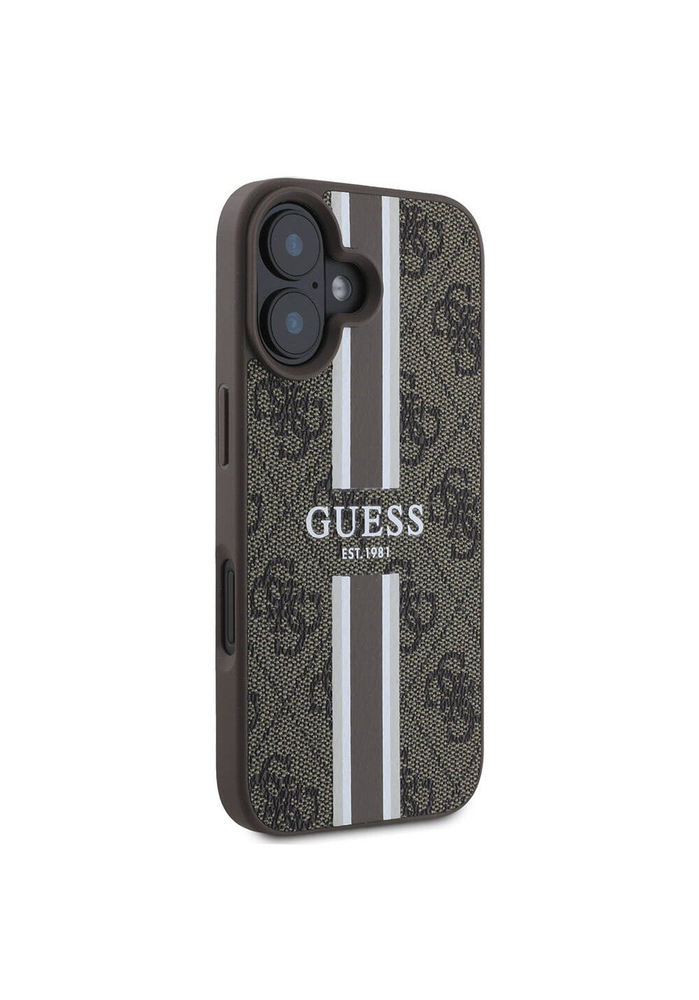 Apple iPhone 16 Plus Kılıf Guess Orijinal Lisanslı Manyetik Şarj Uyumlu 4G Şerit Tasarımlı Printed Kapak