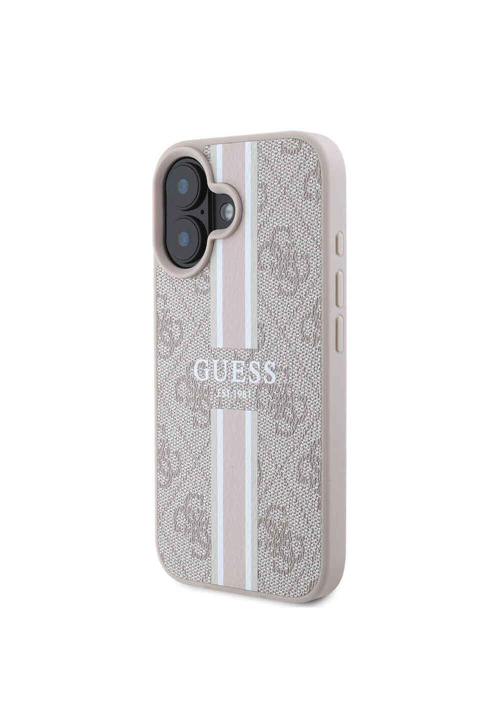 Apple iPhone 16 Plus Kılıf Guess Orijinal Lisanslı Manyetik Şarj Uyumlu 4G Şerit Tasarımlı Printed Kapak
