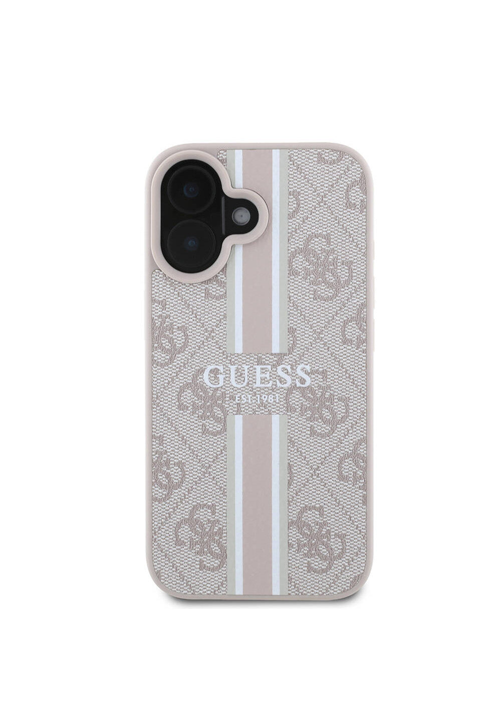 Apple iPhone 16 Plus Kılıf Guess Orijinal Lisanslı Manyetik Şarj Uyumlu 4G Şerit Tasarımlı Printed Kapak