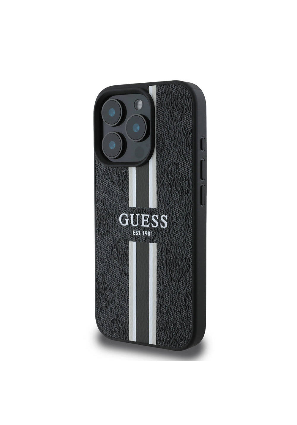 Apple iPhone 16 Pro Kılıf Guess Orijinal Lisanslı Manyetik Şarj Uyumlu 4G Şerit Tasarımlı Printed Kapak