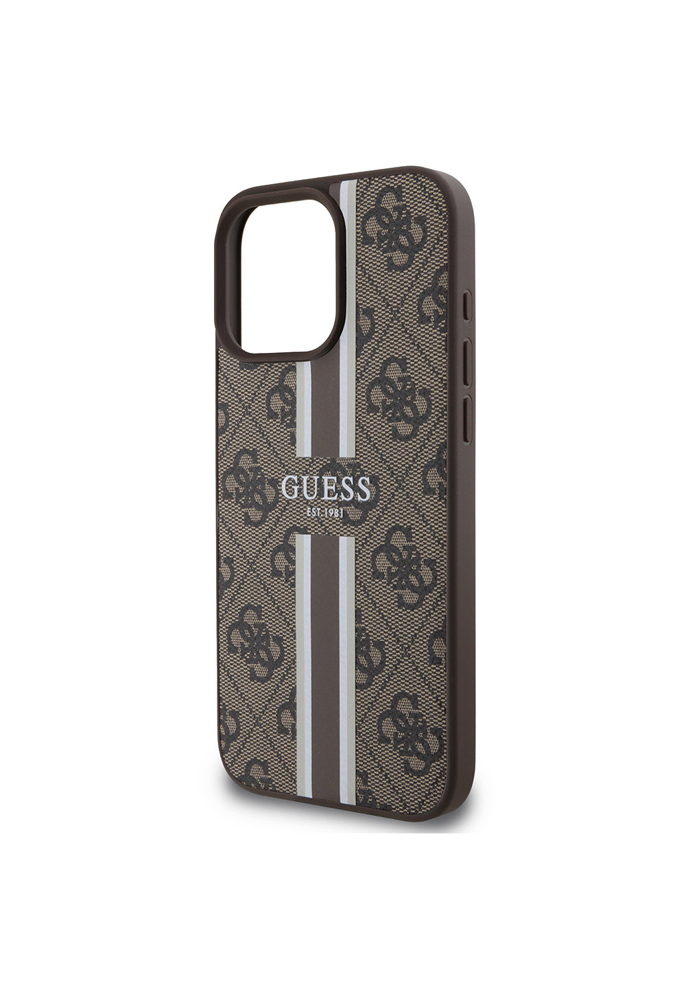 Apple iPhone 16 Pro Kılıf Guess Orijinal Lisanslı Manyetik Şarj Uyumlu 4G Şerit Tasarımlı Printed Kapak