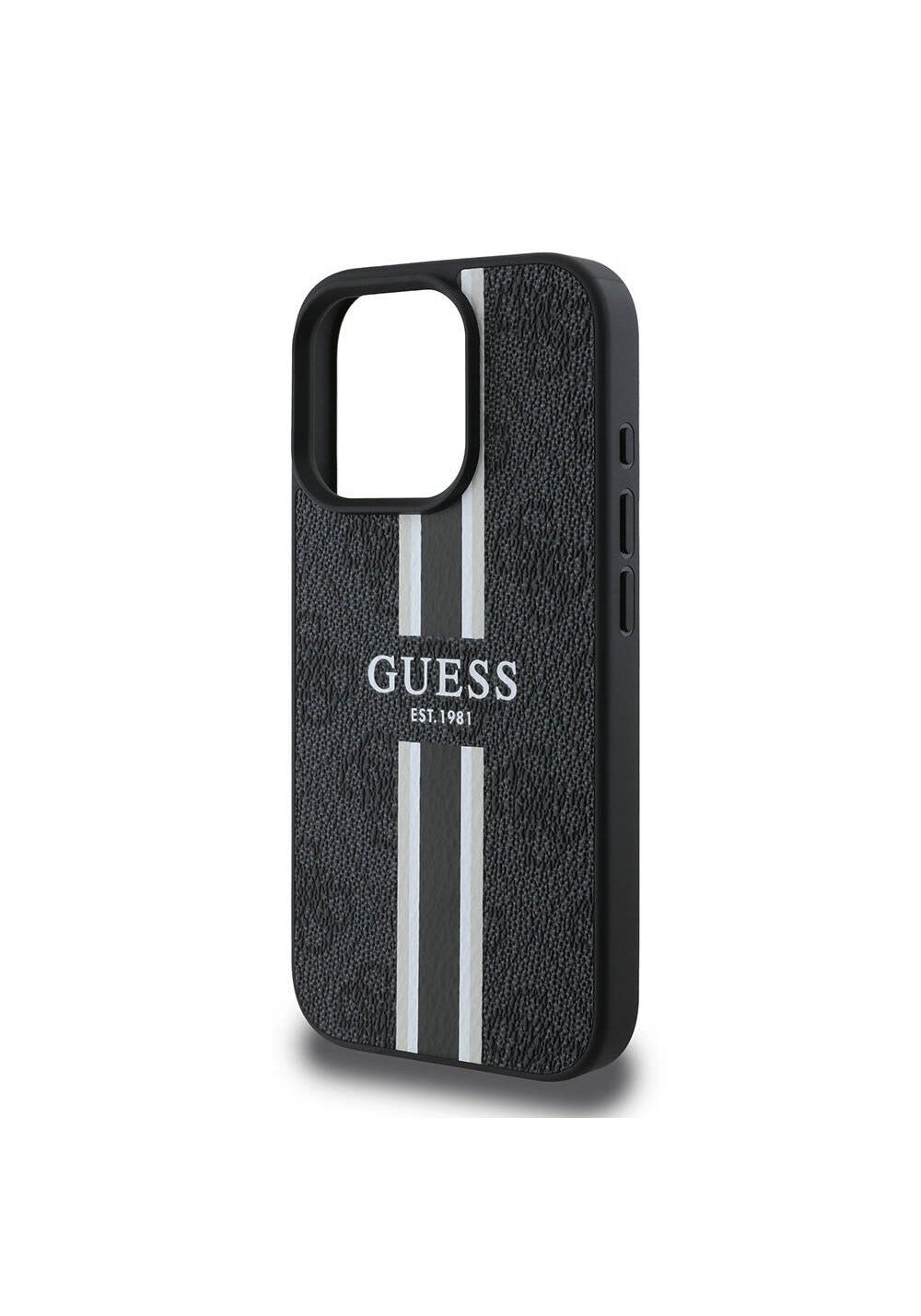 Apple iPhone 16 Pro Max Kılıf Guess Orijinal Lisanslı Manyetik Şarj Uyumlu 4G Şerit Tasarımlı Printed Kapak