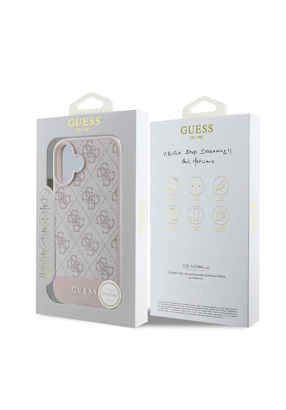 Apple iPhone 16 Kılıf Guess Orijinal Lisanslı Manyetik Şarj Uyumlu PU Deri Şerit Logo Dizaynlı Kapak