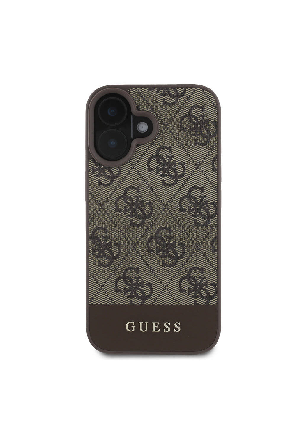 Apple iPhone 16 Kılıf Guess Orijinal Lisanslı Manyetik Şarj Uyumlu PU Deri Şerit Logo Dizaynlı Kapak