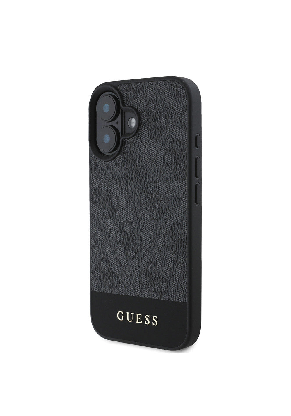 Apple iPhone 16 Kılıf Guess Orijinal Lisanslı Manyetik Şarj Uyumlu PU Deri Şerit Logo Dizaynlı Kapak