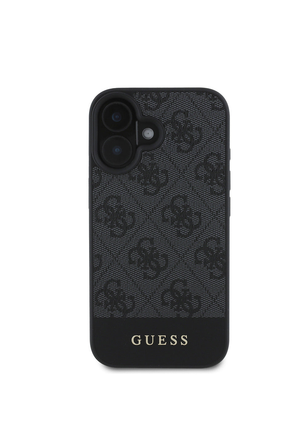 Apple iPhone 16 Kılıf Guess Orijinal Lisanslı Manyetik Şarj Uyumlu PU Deri Şerit Logo Dizaynlı Kapak