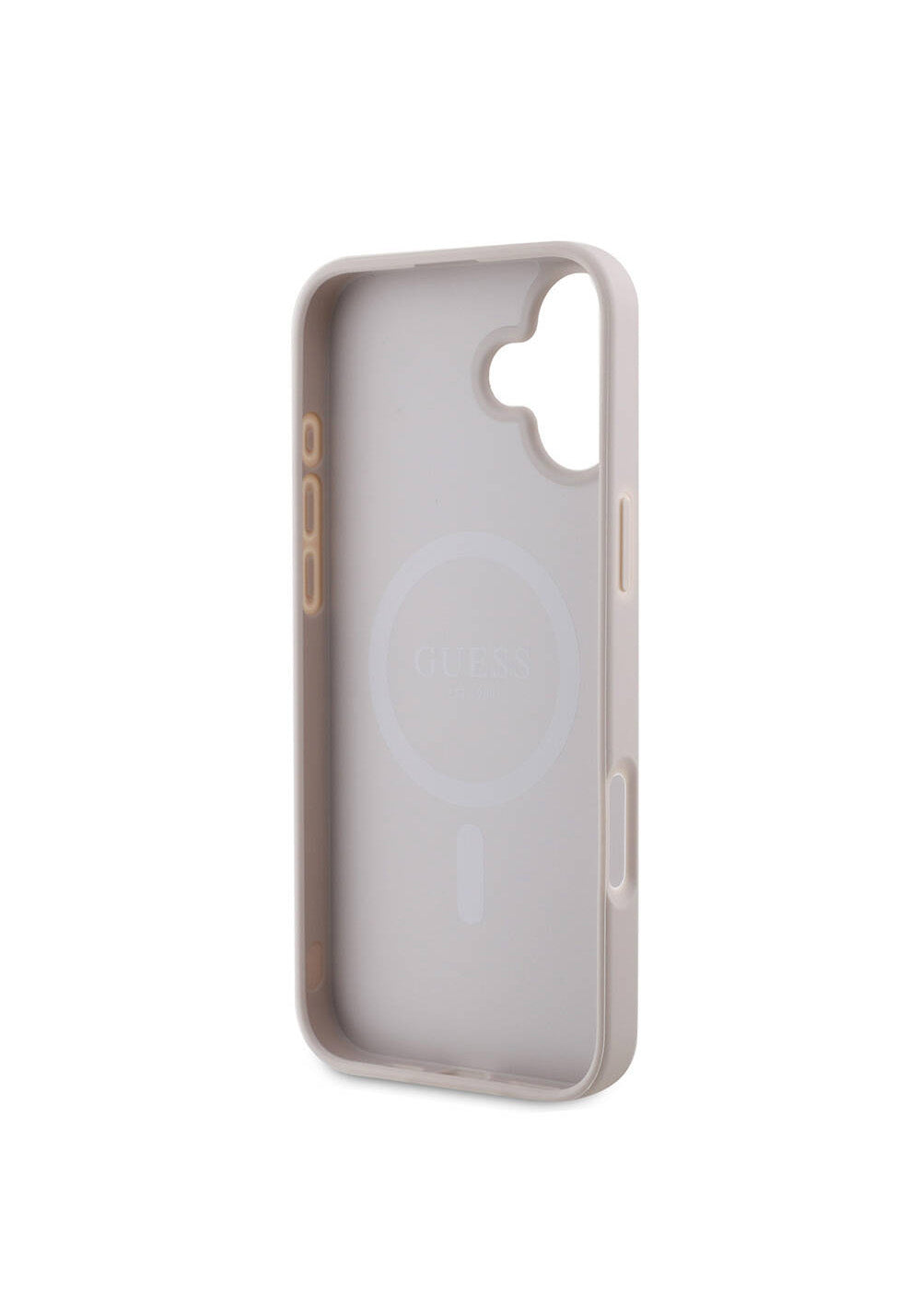 Apple iPhone 16 Plus Kılıf Guess Orijinal Lisanslı Manyetik Şarj Uyumlu PU Deri Şerit Logo Dizaynlı Kapak