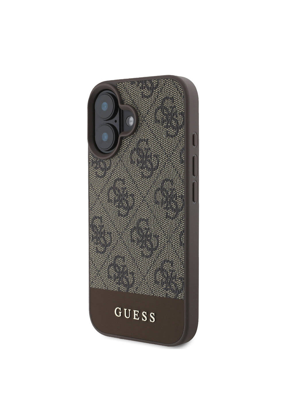 Apple iPhone 16 Plus Kılıf Guess Orijinal Lisanslı Manyetik Şarj Uyumlu PU Deri Şerit Logo Dizaynlı Kapak