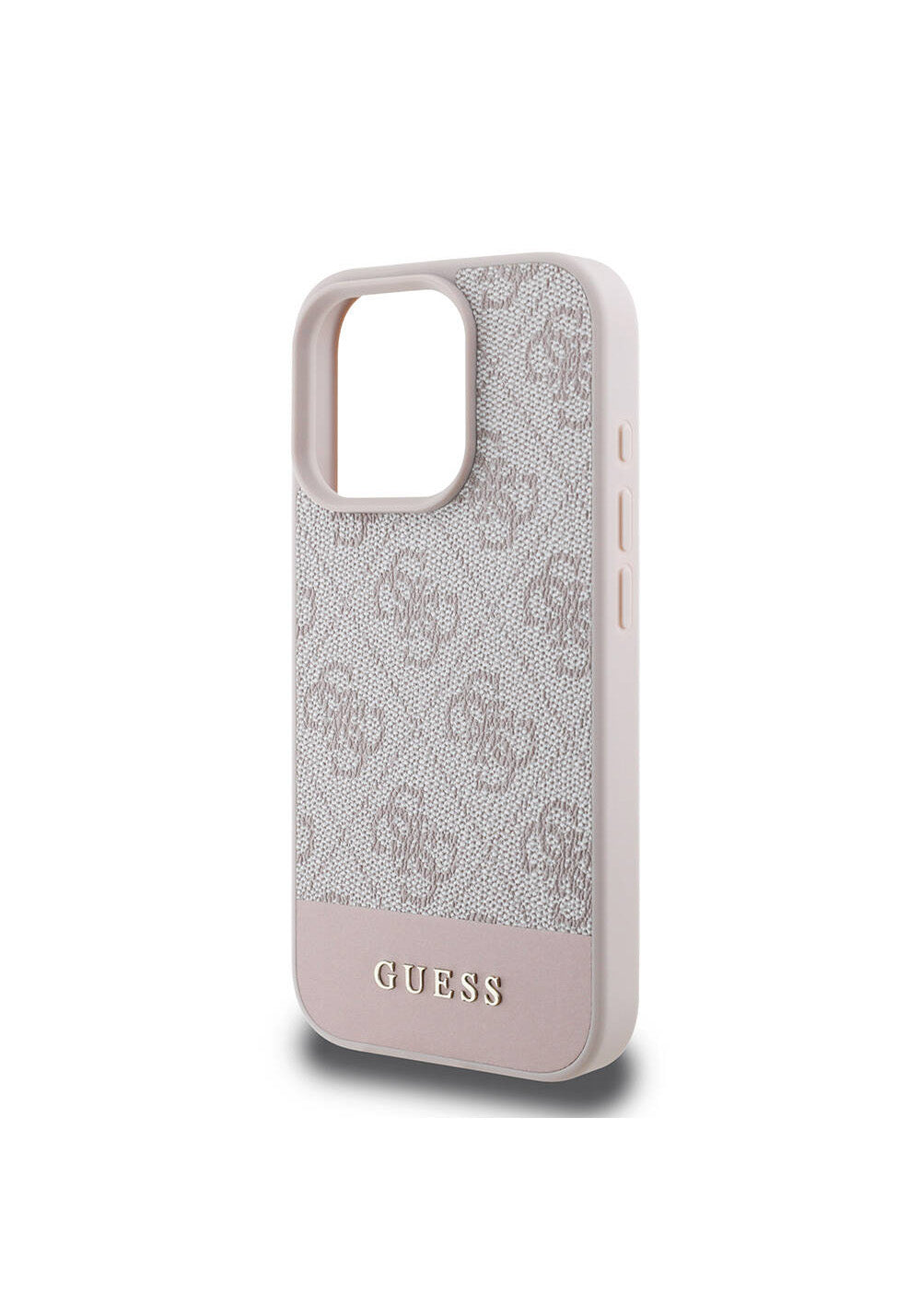Apple iPhone 16 Pro Kılıf Guess Orijinal Lisanslı Manyetik Şarj Uyumlu PU Deri Şerit Logo Dizaynlı Kapak