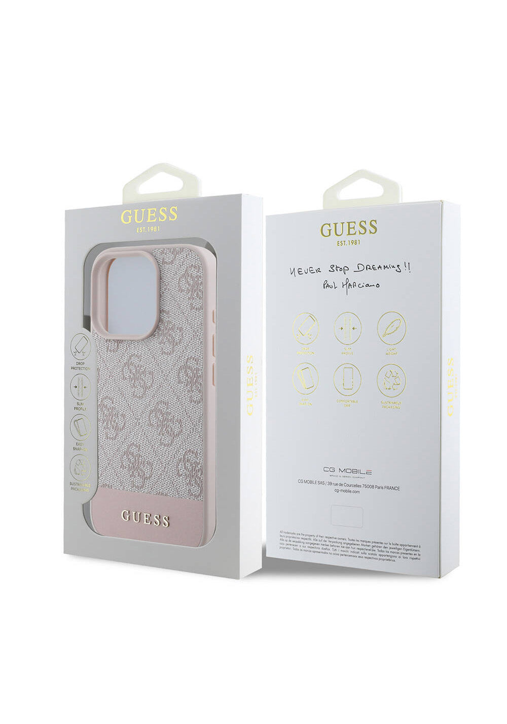 Apple iPhone 16 Pro Kılıf Guess Orijinal Lisanslı Manyetik Şarj Uyumlu PU Deri Şerit Logo Dizaynlı Kapak