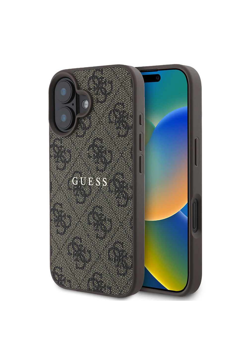 Apple iPhone 16 Plus Kılıf Guess Orijinal Lisanslı Manyetik Şarj Uyumlu 4G Desenli Yazı Logolu Kapak