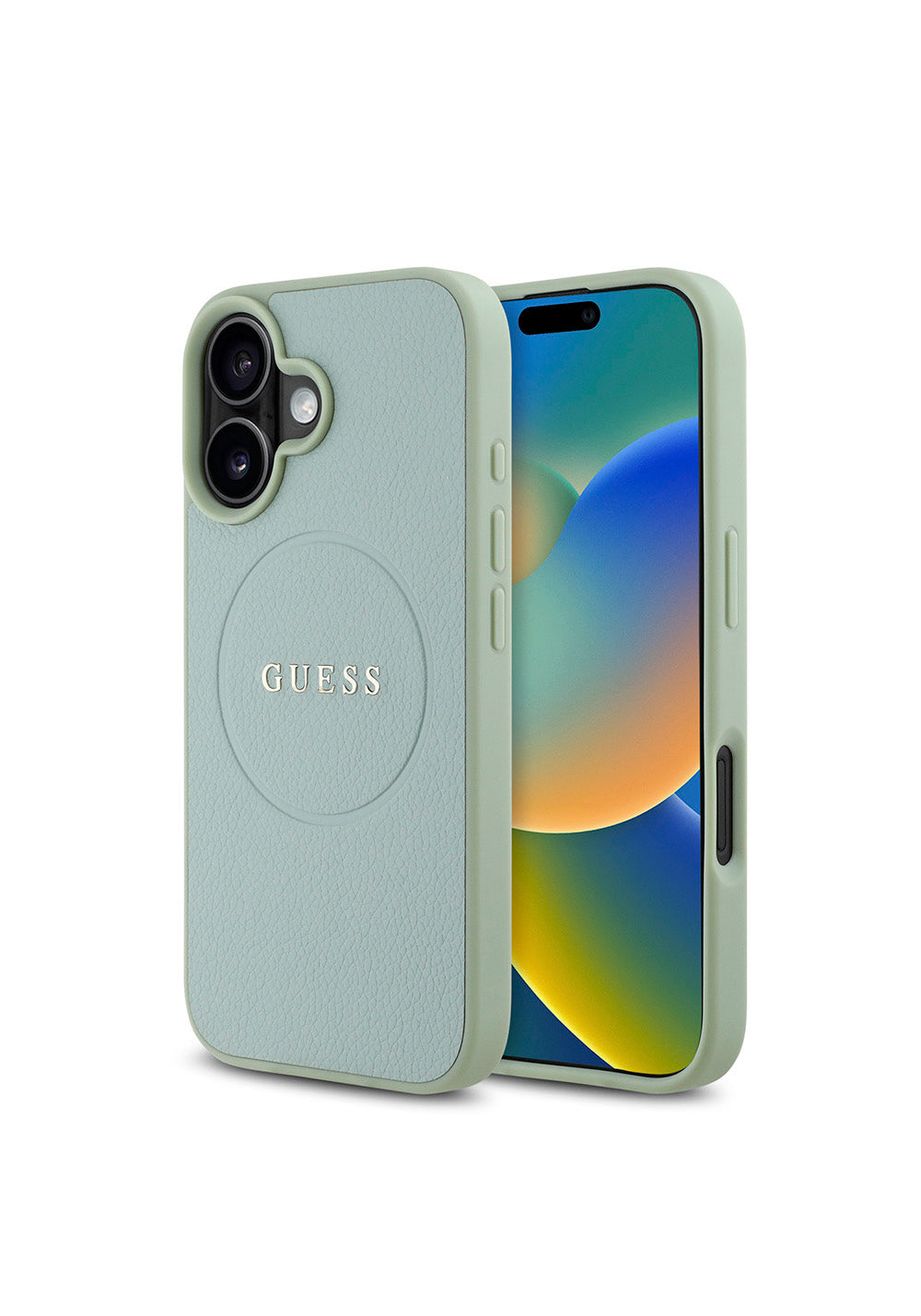 Apple iPhone 16 Plus Kılıf Guess Orijinal Lisanslı Manyetik Şarj Uyumlu Yazı Logolu Grained Kapak