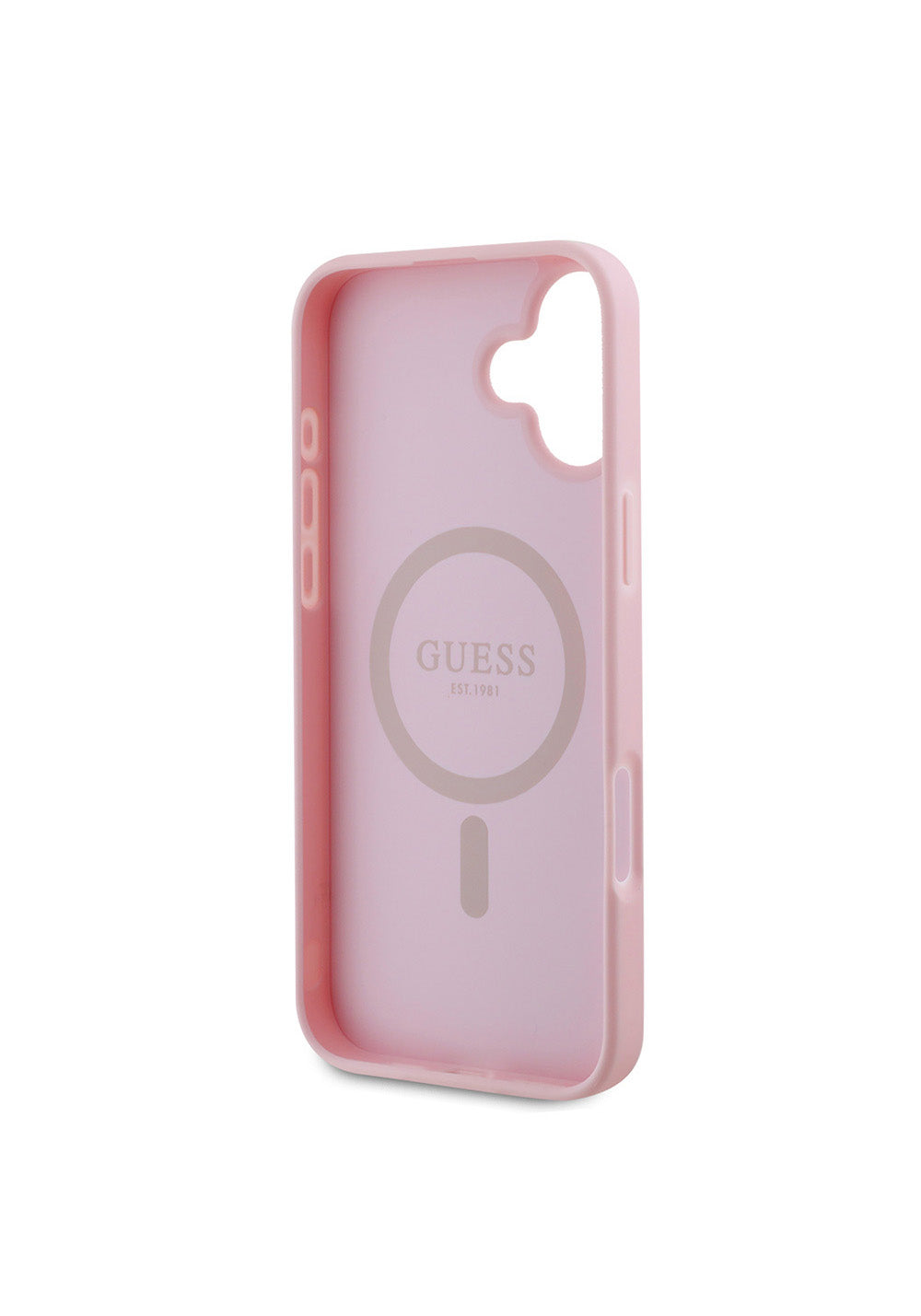 Apple iPhone 16 Plus Kılıf Guess Orijinal Lisanslı Manyetik Şarj Uyumlu Yazı Logolu Grained Kapak