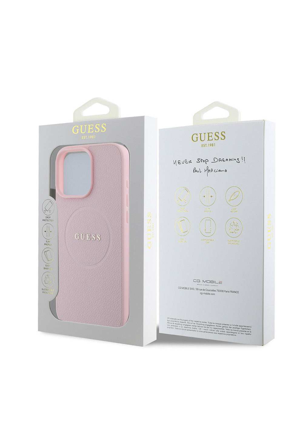 Apple iPhone 16 Pro Kılıf Guess Orijinal Lisanslı Manyetik Şarj Uyumlu Yazı Logolu Grained Kapak
