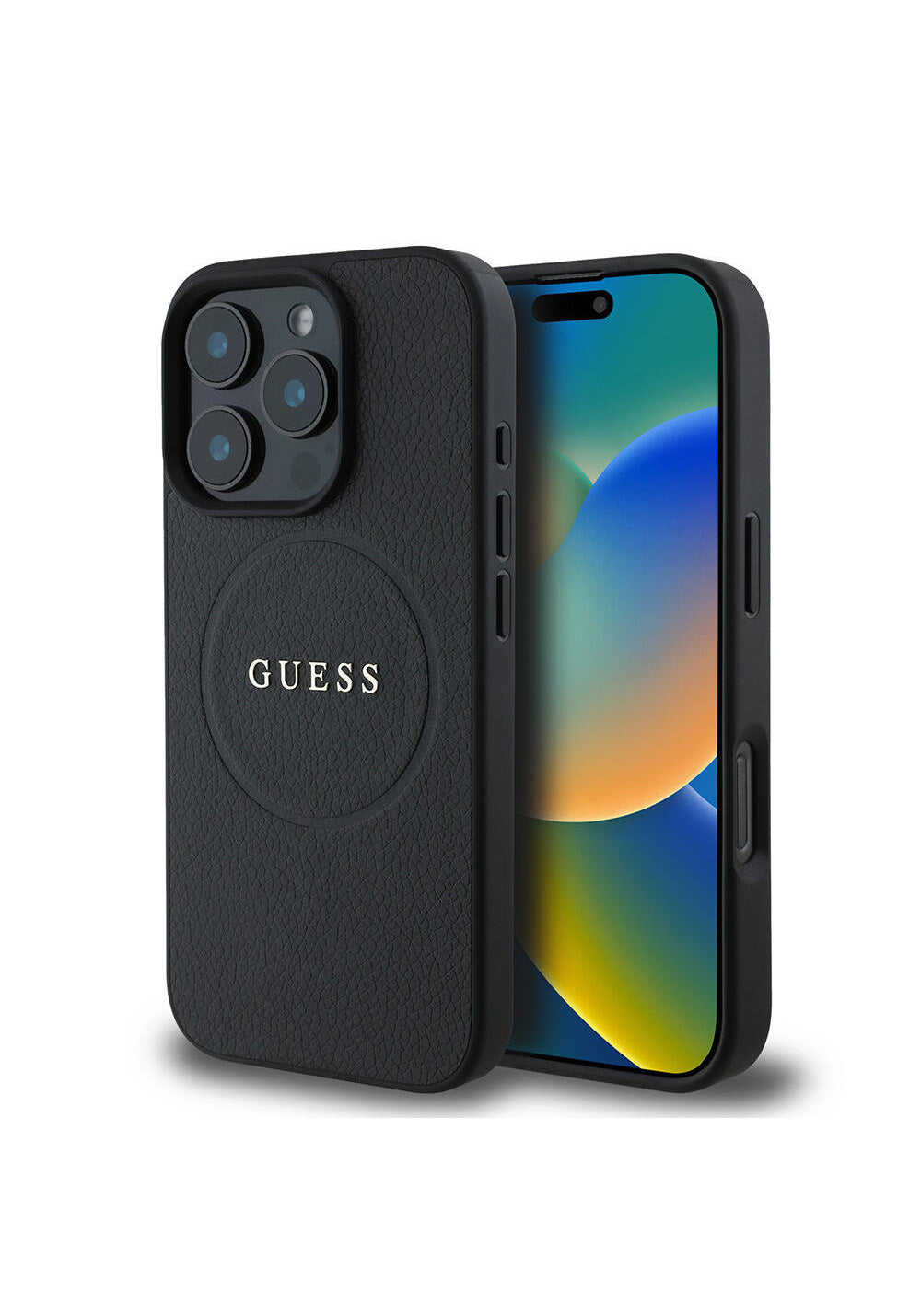 Apple iPhone 16 Pro Max Kılıf Guess Orijinal Lisanslı Manyetik Şarj Uyumlu Yazı Logolu Grained Kapak