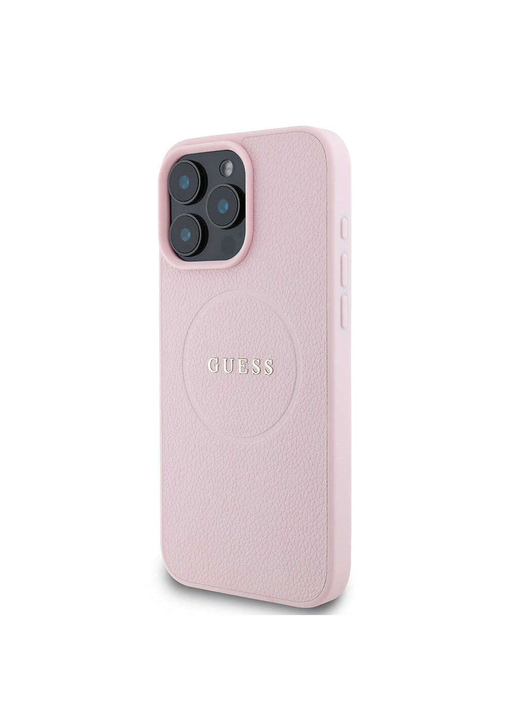 Apple iPhone 16 Pro Max Kılıf Guess Orijinal Lisanslı Manyetik Şarj Uyumlu Yazı Logolu Grained Kapak