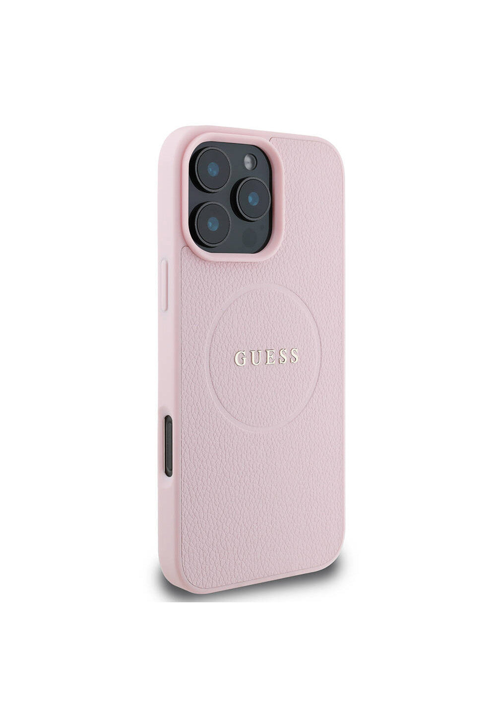 Apple iPhone 16 Pro Max Kılıf Guess Orijinal Lisanslı Manyetik Şarj Uyumlu Yazı Logolu Grained Kapak