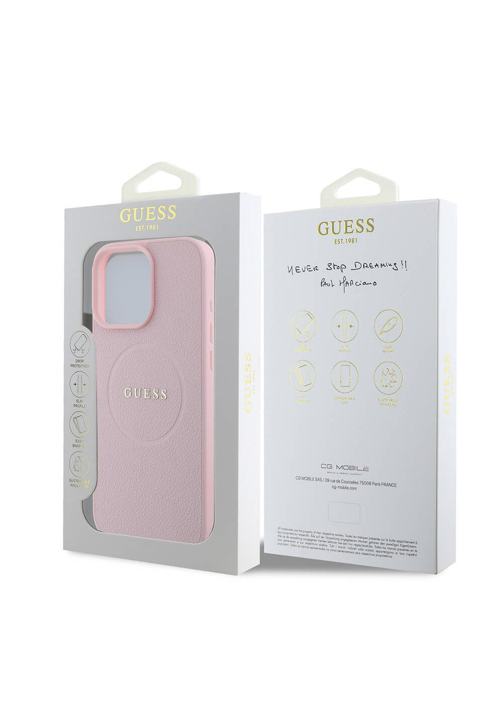Apple iPhone 16 Pro Max Kılıf Guess Orijinal Lisanslı Manyetik Şarj Uyumlu Yazı Logolu Grained Kapak