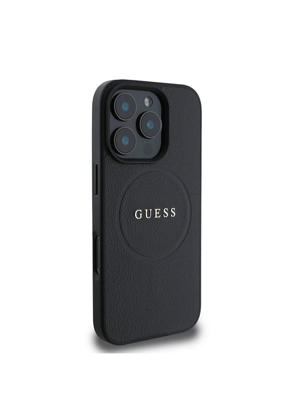 Apple iPhone 16 Pro Max Kılıf Guess Orijinal Lisanslı Manyetik Şarj Uyumlu Yazı Logolu Grained Kapak