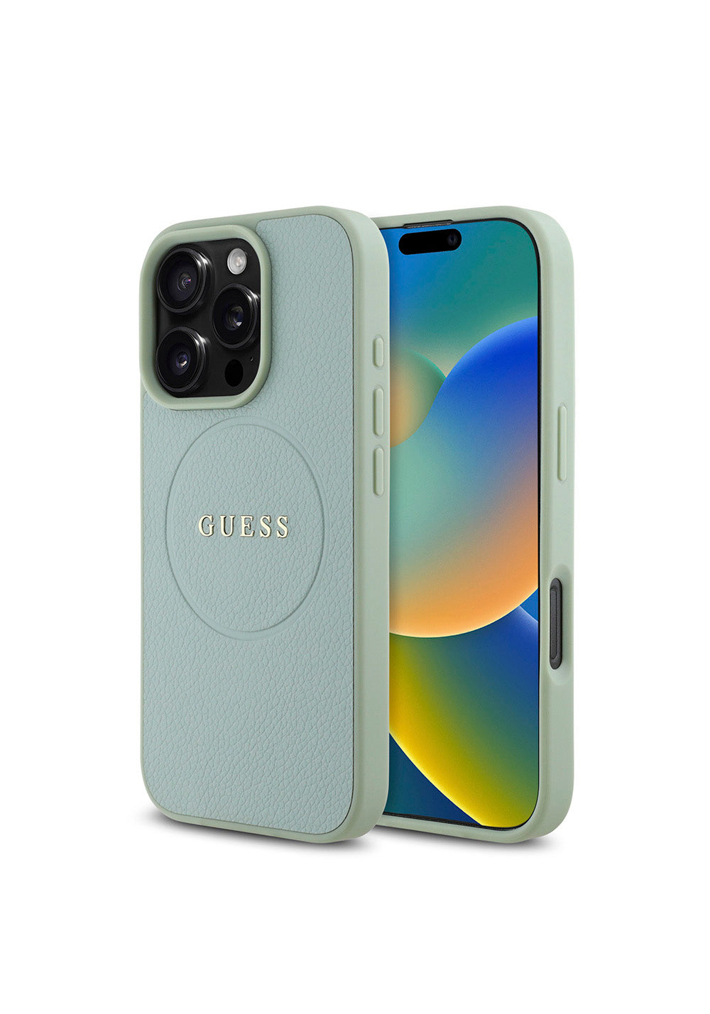 Apple iPhone 16 Pro Max Kılıf Guess Orijinal Lisanslı Manyetik Şarj Uyumlu Yazı Logolu Grained Kapak