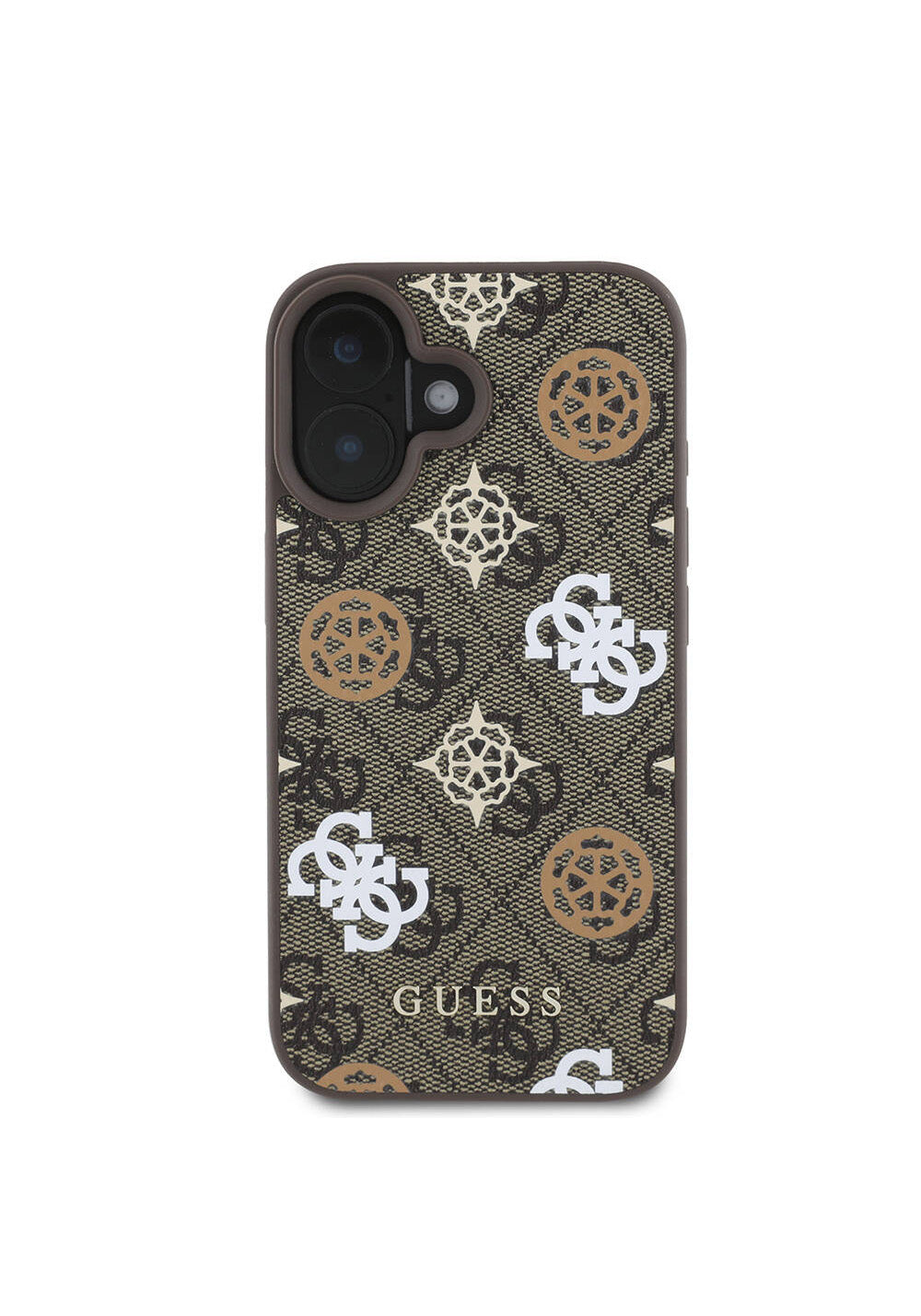 Apple iPhone 16 Kılıf Guess Orijinal Lisanslı Manyetik Şarj Uyumlu 4G Desenli Yazı Logolu Peony Kapak