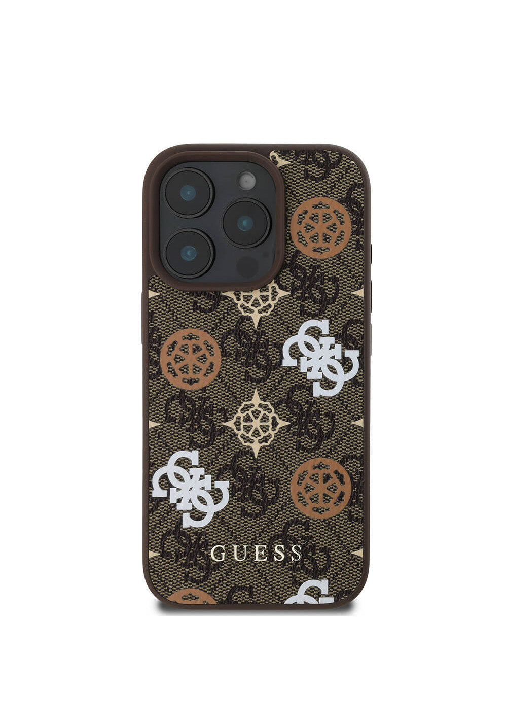 Apple iPhone 16 Pro Kılıf Guess Orijinal Lisanslı Manyetik Şarj Uyumlu 4G Desenli Yazı Logolu Peony Kapak