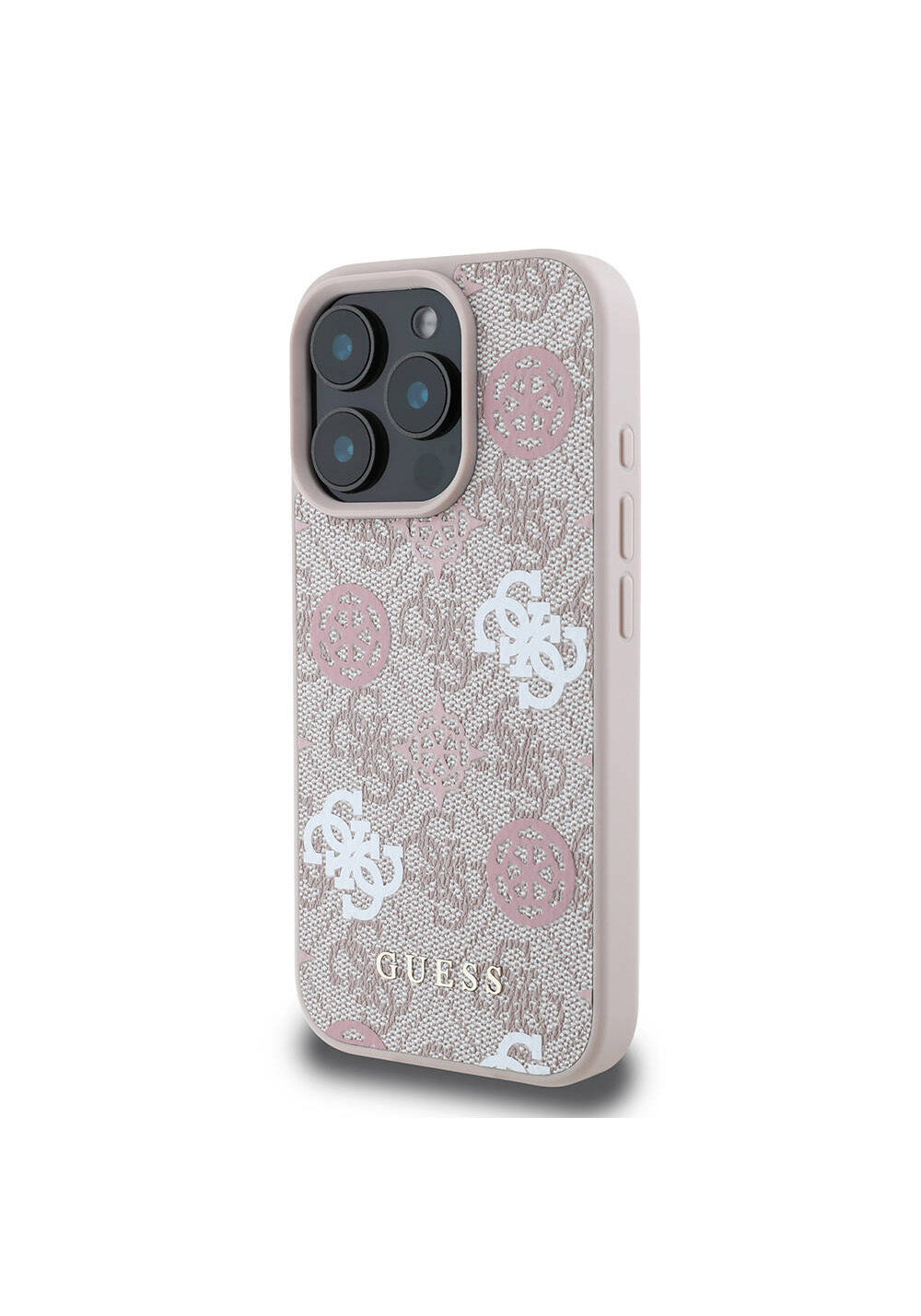 Apple iPhone 16 Pro Kılıf Guess Orijinal Lisanslı Manyetik Şarj Uyumlu 4G Desenli Yazı Logolu Peony Kapak
