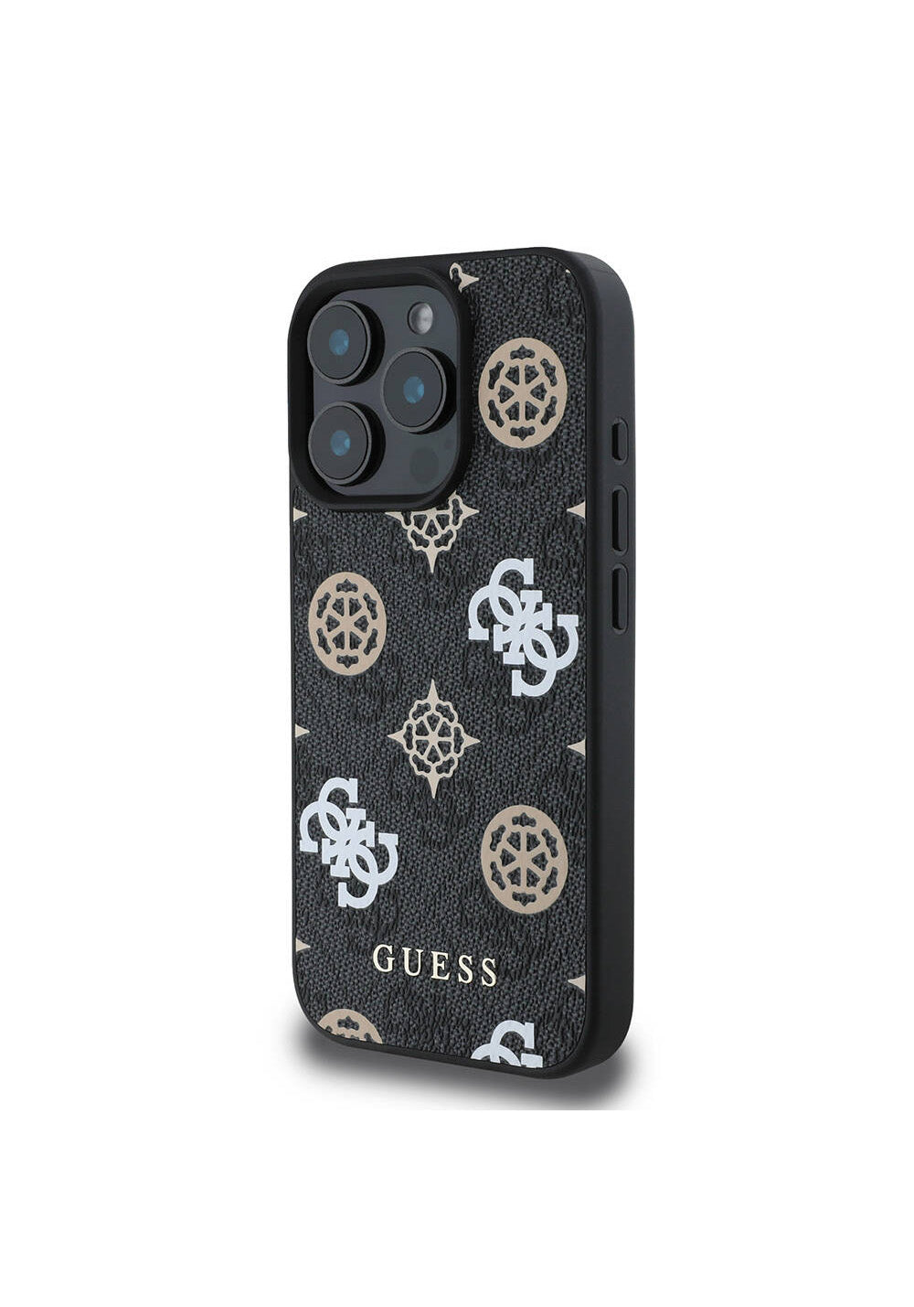 Apple iPhone 16 Pro Kılıf Guess Orijinal Lisanslı Manyetik Şarj Uyumlu 4G Desenli Yazı Logolu Peony Kapak