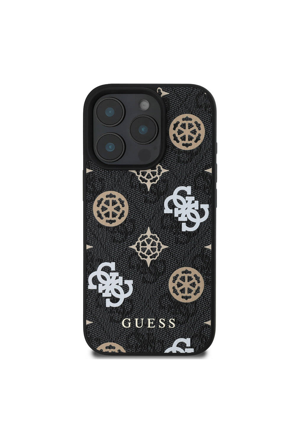 Apple iPhone 16 Pro Kılıf Guess Orijinal Lisanslı Manyetik Şarj Uyumlu 4G Desenli Yazı Logolu Peony Kapak