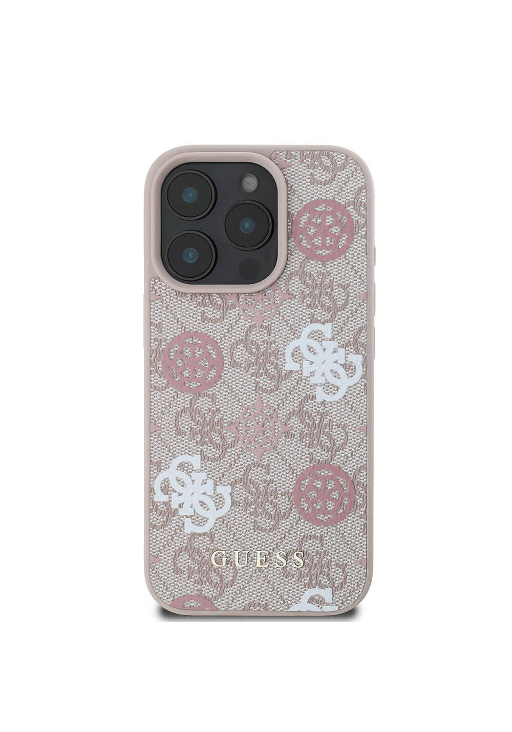 Apple iPhone 16 Pro Max Kılıf Guess Orijinal Lisanslı Manyetik Şarj Uyumlu 4G Desenli Yazı Logolu Peony Kapak