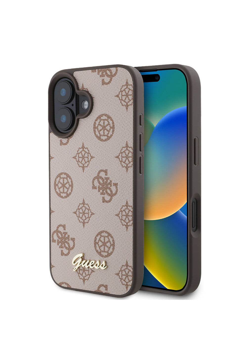 Apple iPhone 16 Kılıf Guess Orijinal Lisanslı Manyetik Şarj Uyumlu Yazı Logolu Peony Kapak