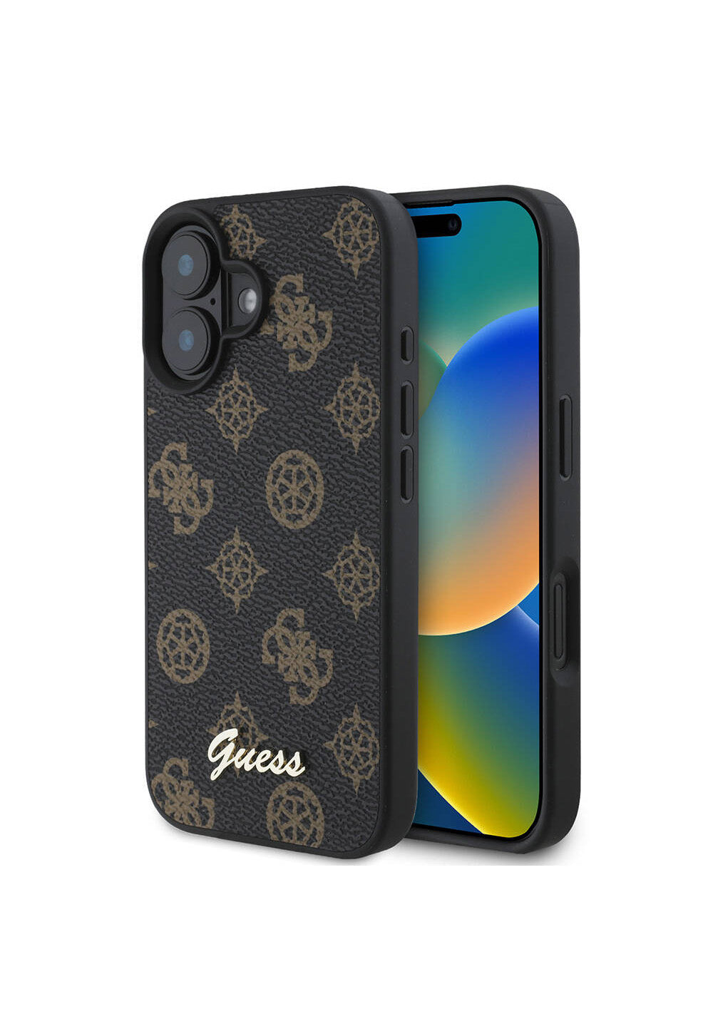 Apple iPhone 16 Kılıf Guess Orijinal Lisanslı Manyetik Şarj Uyumlu Yazı Logolu Peony Kapak