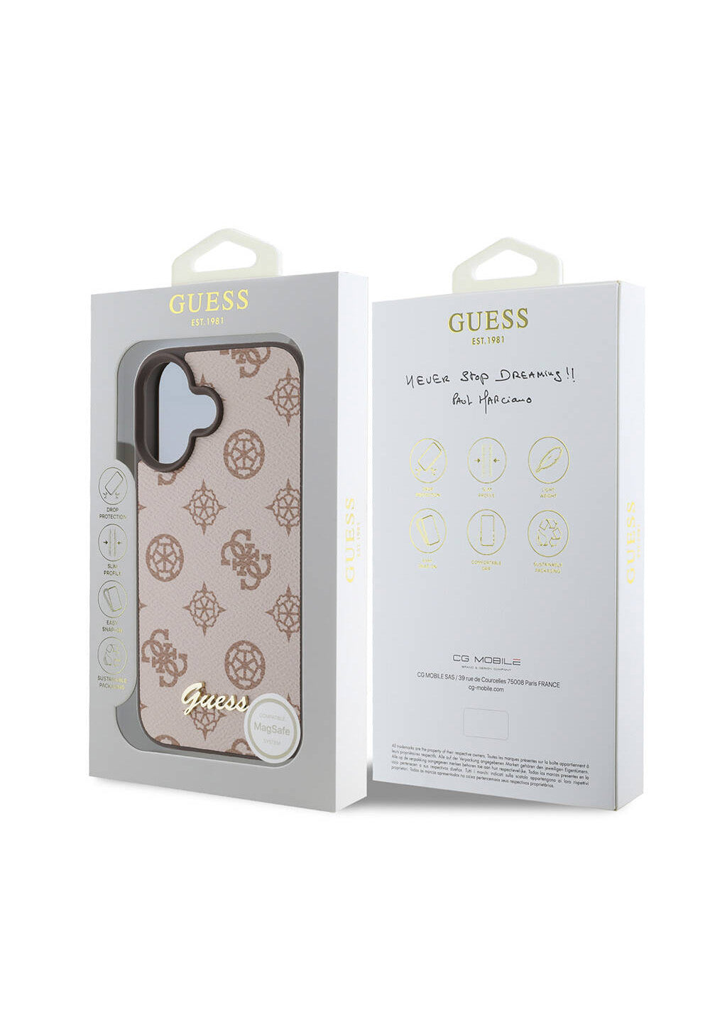 Apple iPhone 16 Plus Kılıf Guess Orijinal Lisanslı Manyetik Şarj Uyumlu Yazı Logolu Peony Kapak