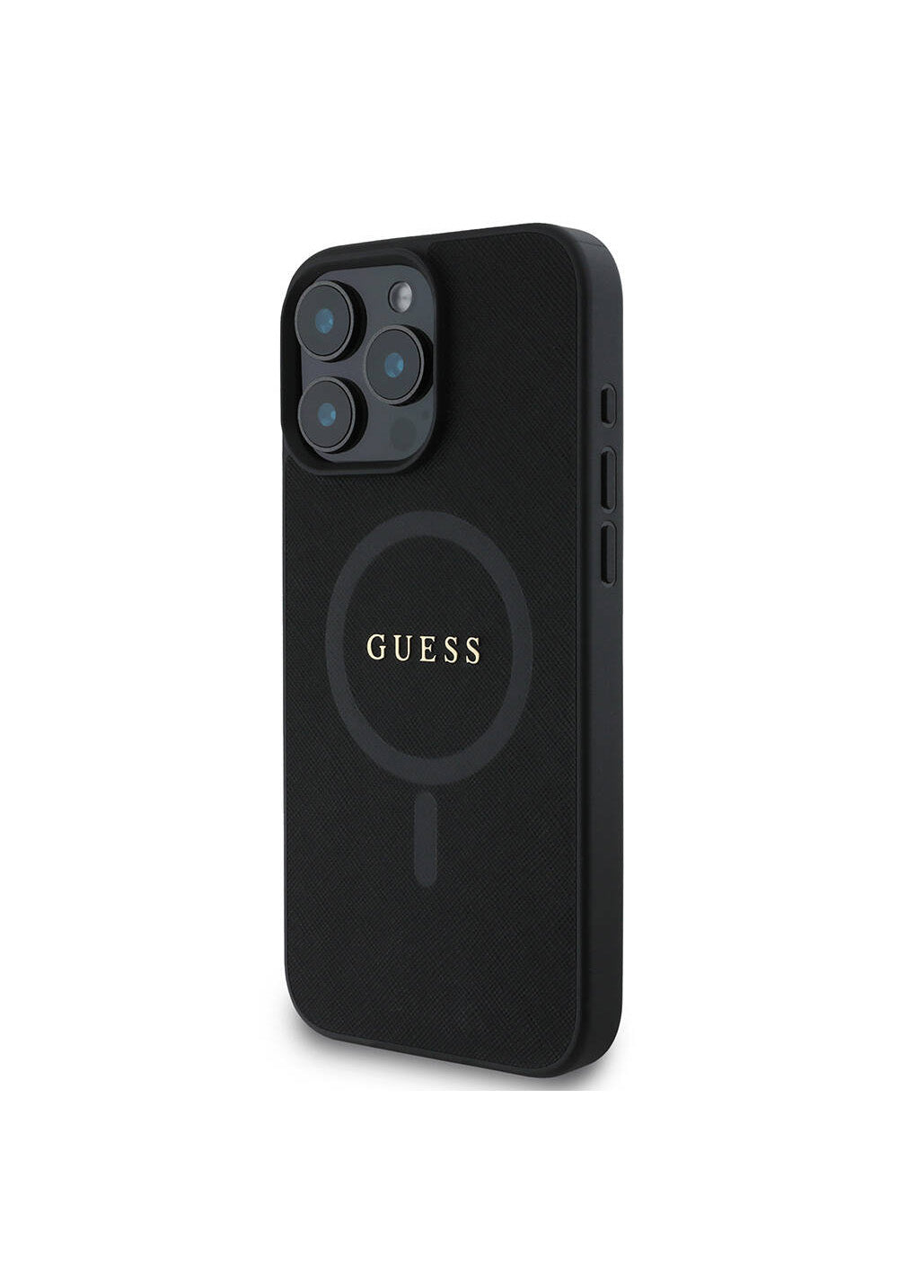 Apple iPhone 16 Pro Max Kılıf Guess Orijinal Lisanslı Manyetik Şarj Uyumlu Yazı Logolu Saffiano Classic Kapak