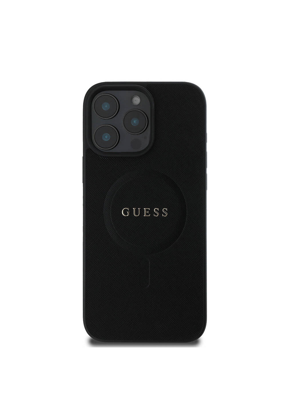 Apple iPhone 16 Pro Max Kılıf Guess Orijinal Lisanslı Manyetik Şarj Uyumlu Yazı Logolu Saffiano Classic Kapak