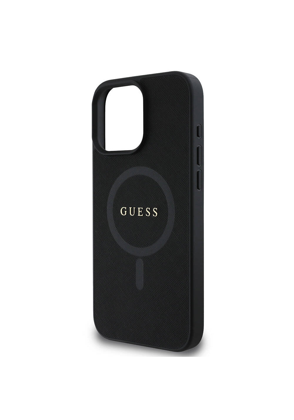 Apple iPhone 16 Pro Max Kılıf Guess Orijinal Lisanslı Manyetik Şarj Uyumlu Yazı Logolu Saffiano Classic Kapak