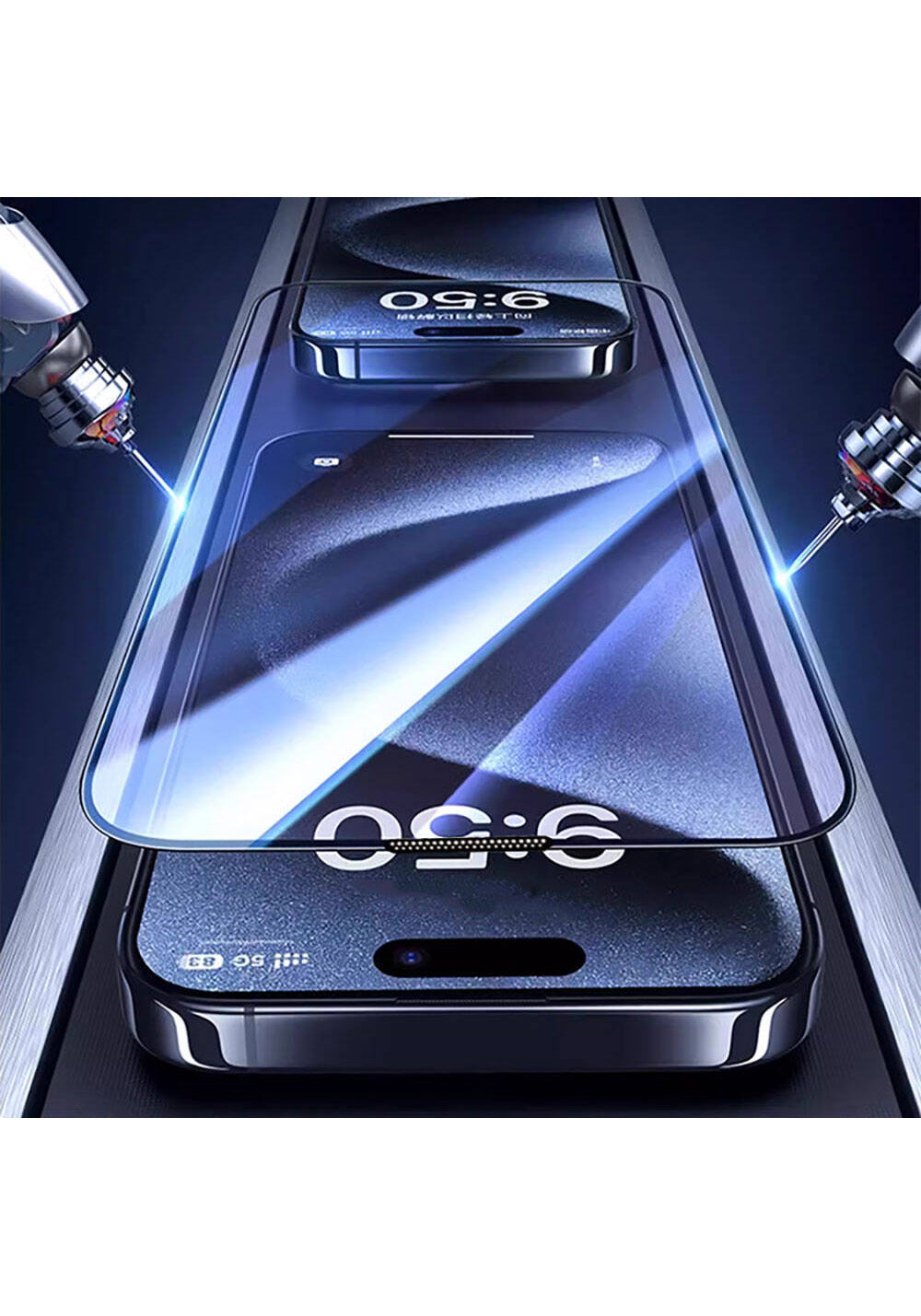 Apple iPhone 16 Pro Wiwu GT-008 Polimer Oleofobik Kaplama Şeffaf Pürüzsüz Temperli Cam Ekran Koruyucu 10'lu Paket