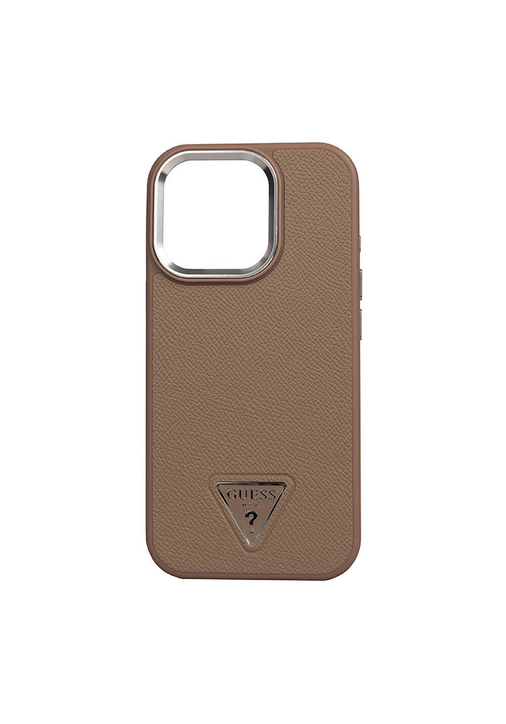 Apple iPhone 16 Pro Kılıf Guess Orijinal Lisanslı Manyetik Şarj Uyumlu Grained Triangle Kapak