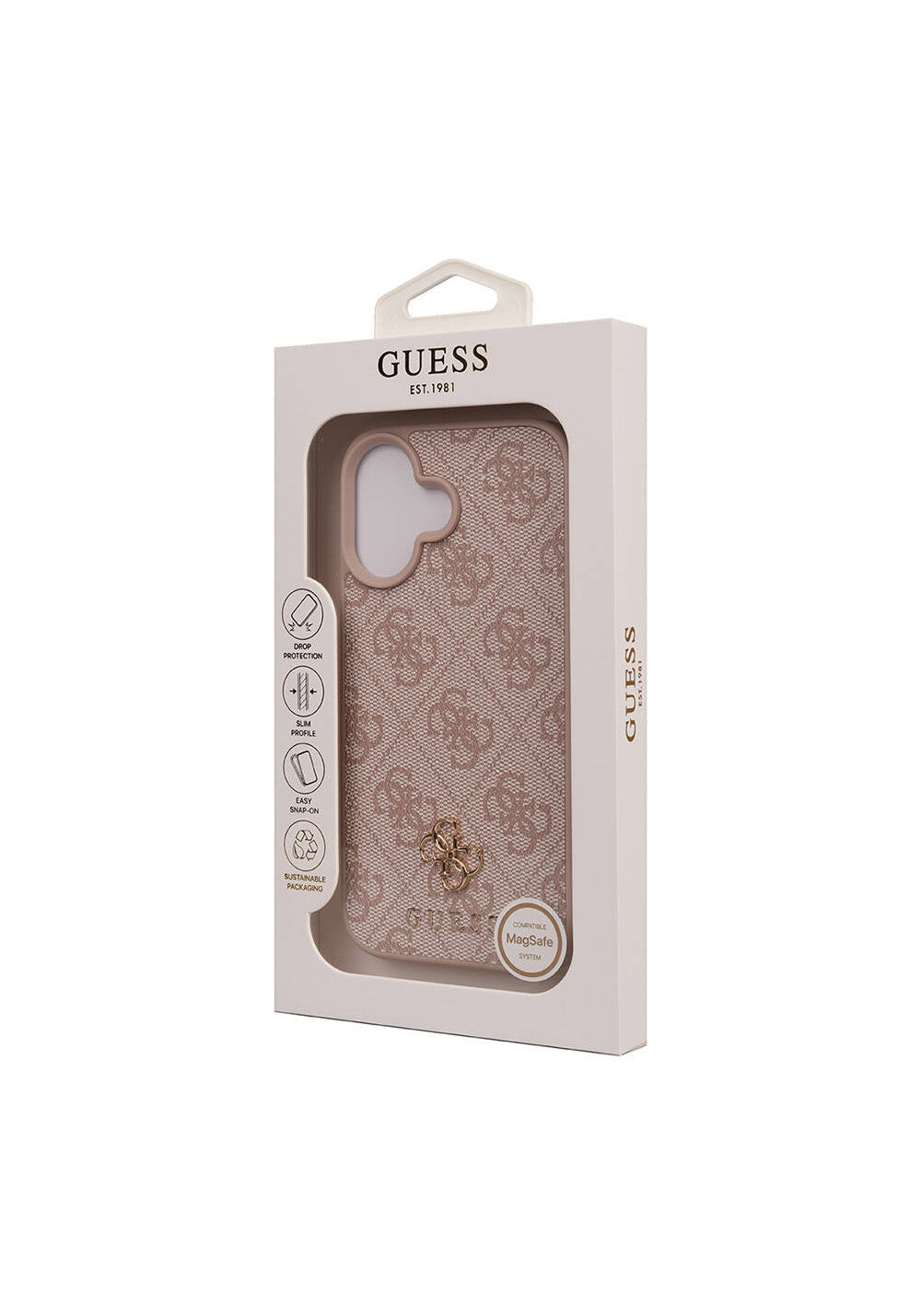Apple iPhone 16 Kılıf Guess Orijinal Lisanslı Manyetik Şarj Uyumlu Small 4G Classic Kapak