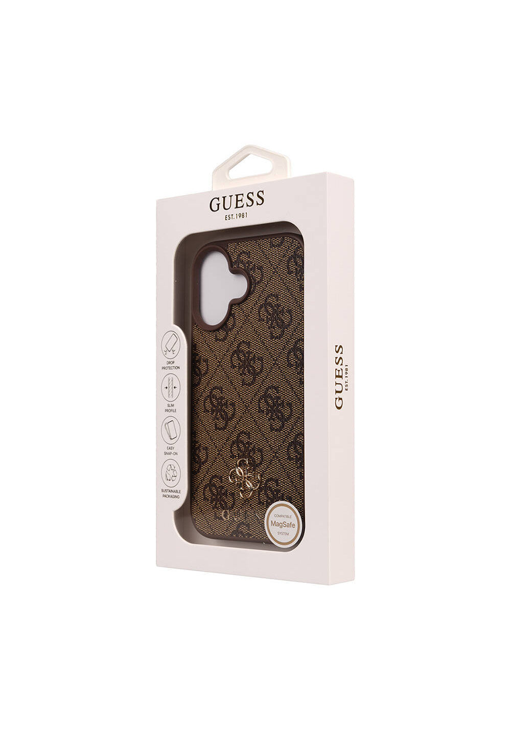 Apple iPhone 16 Kılıf Guess Orijinal Lisanslı Manyetik Şarj Uyumlu Small 4G Classic Kapak