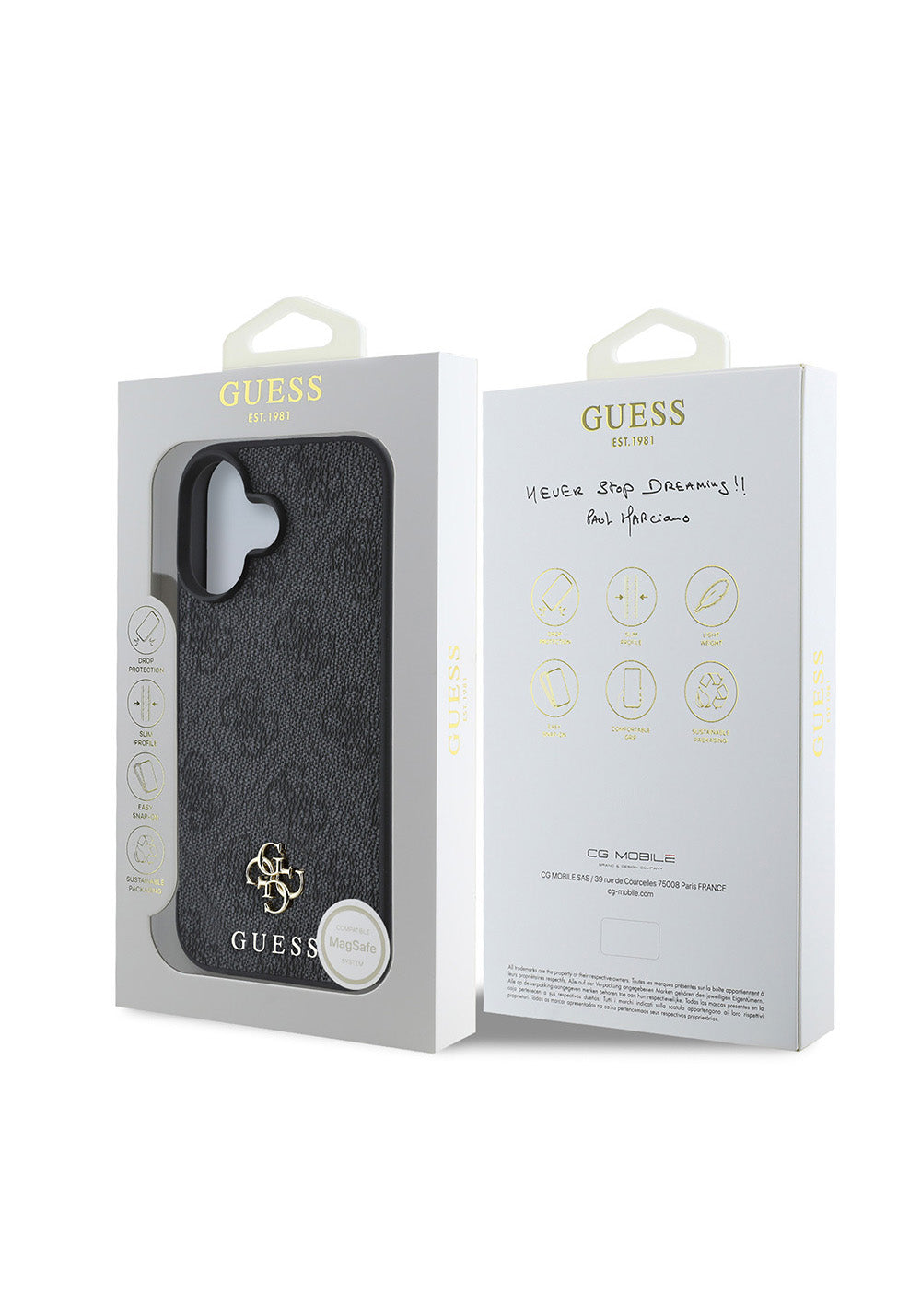 Apple iPhone 16 Kılıf Guess Orijinal Lisanslı Manyetik Şarj Uyumlu Small 4G Classic Kapak