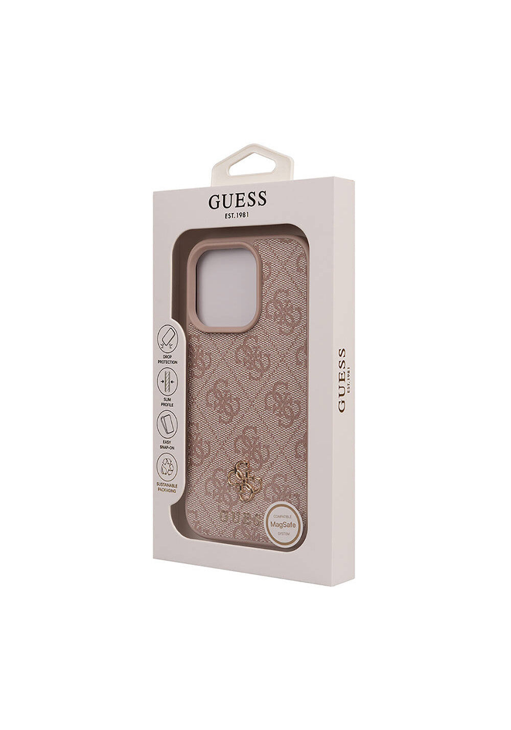 Apple iPhone 16 Pro Kılıf Guess Orijinal Lisanslı Manyetik Şarj Uyumlu Small 4G Classic Kapak